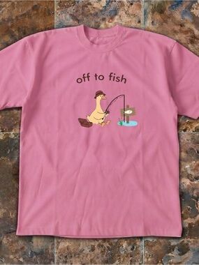 Gildan Off To Fish Duck Graphic Tee